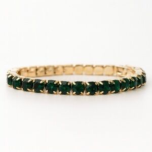 14K Gold Plated Elegant Bracelet With Deep Green Zirconia 💎